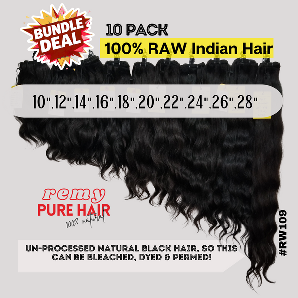 10 Bundle Package 💲 PURE Indian Hair