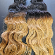 RAW Indian Hair bundles in OMBRE color 1B/14