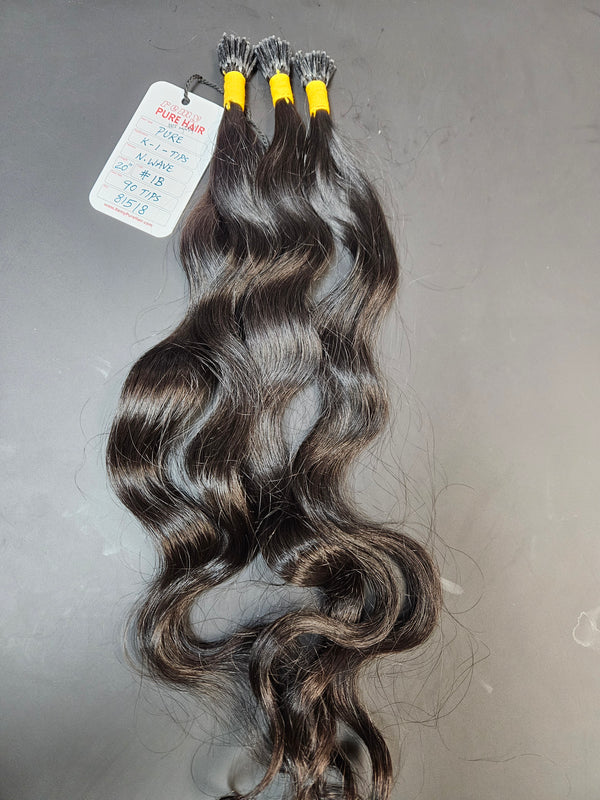 Pure 20 inch Keratin "I" tips #1B Natural Black - Total 90 strands