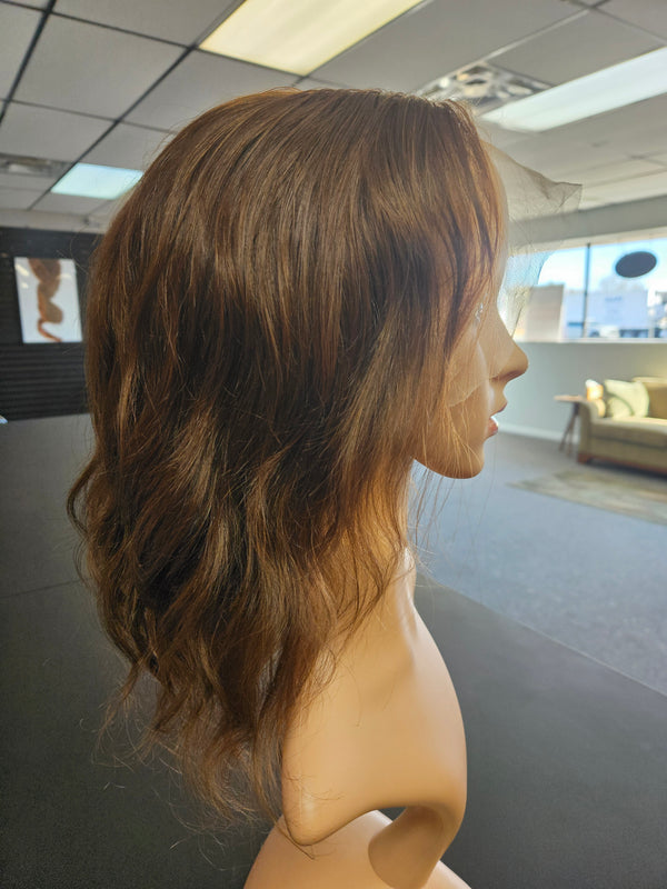 Full Lace Wig - Remy Pure Natural Wavy 12 Inch Medium Brown #4