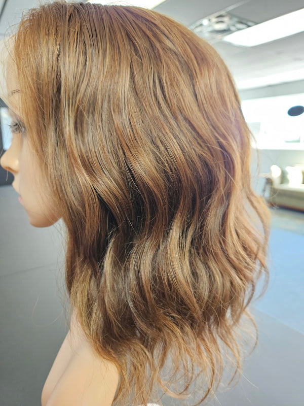 Full Lace Wig - Remy Pure Natural Wavy 12 Inch Medium Brown #4