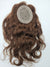 Close-up of Light Brown #6 Remy hair on lace base topper