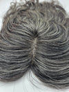 Gray Hair Topper | 14" Remy Human Hair