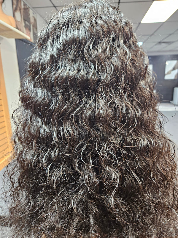 20" RAW Natural Curly - 5X5 Closure Wig