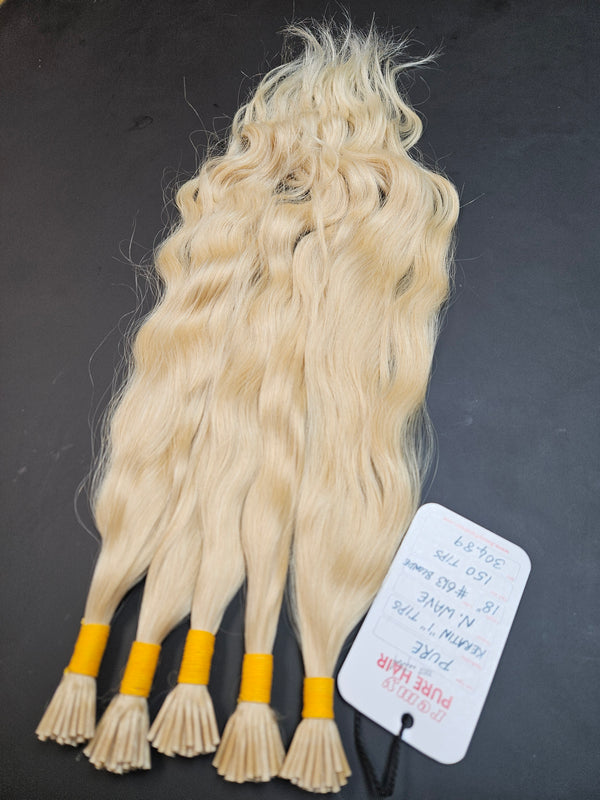 Blonde 18 inch "I" TIP Hair Extensions - Total 150 strands