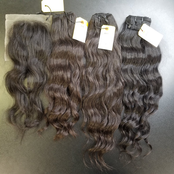 Wavy Virgin Weaves 3 Bundle & Closure Deal