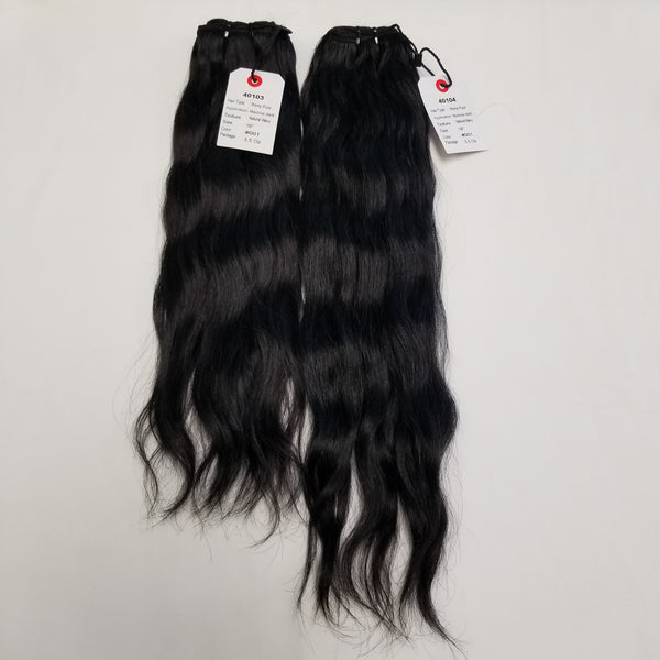 2 Bundle DEAL - 16+18 PURE Natural Wave Hair DYED JET Black