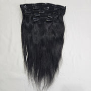5 Piece Clip-in SET made with PURE Jet Black Dyed hair