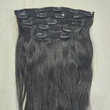 5 Piece Clip-in SET made with PURE Jet Black Dyed hair