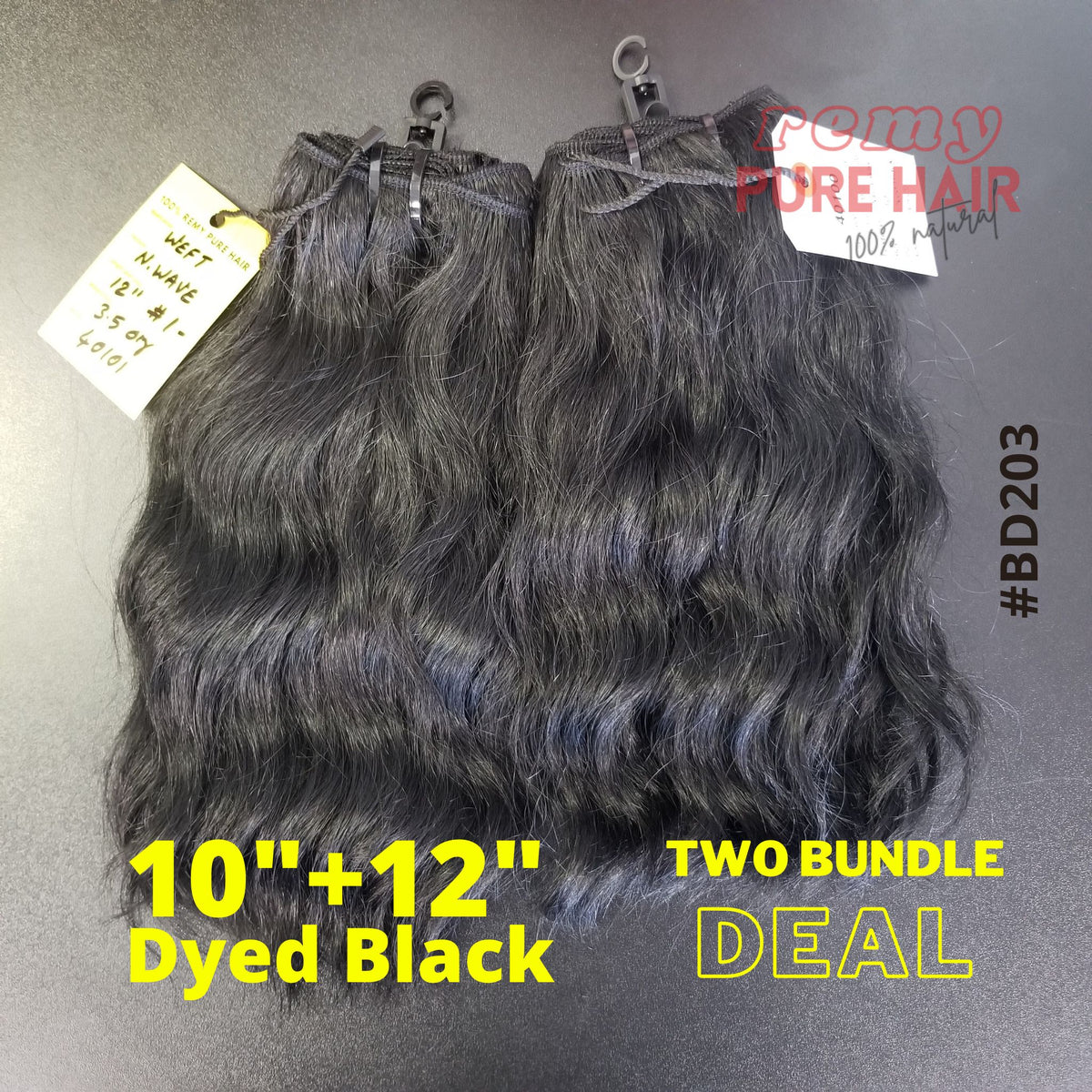 Jet Black Machine Weft Bundles