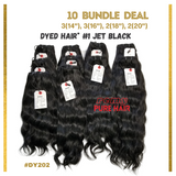 10 Bundle Package (1 Kilo) - 14+16+18+20 - DYED Jet Black - Deal - DY202