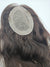 Close-up of Dark Brown #2 Remy hair on lace base topper