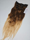 Clip-in Hair Extension SET - 18 inch Ombre color #8 and color #22