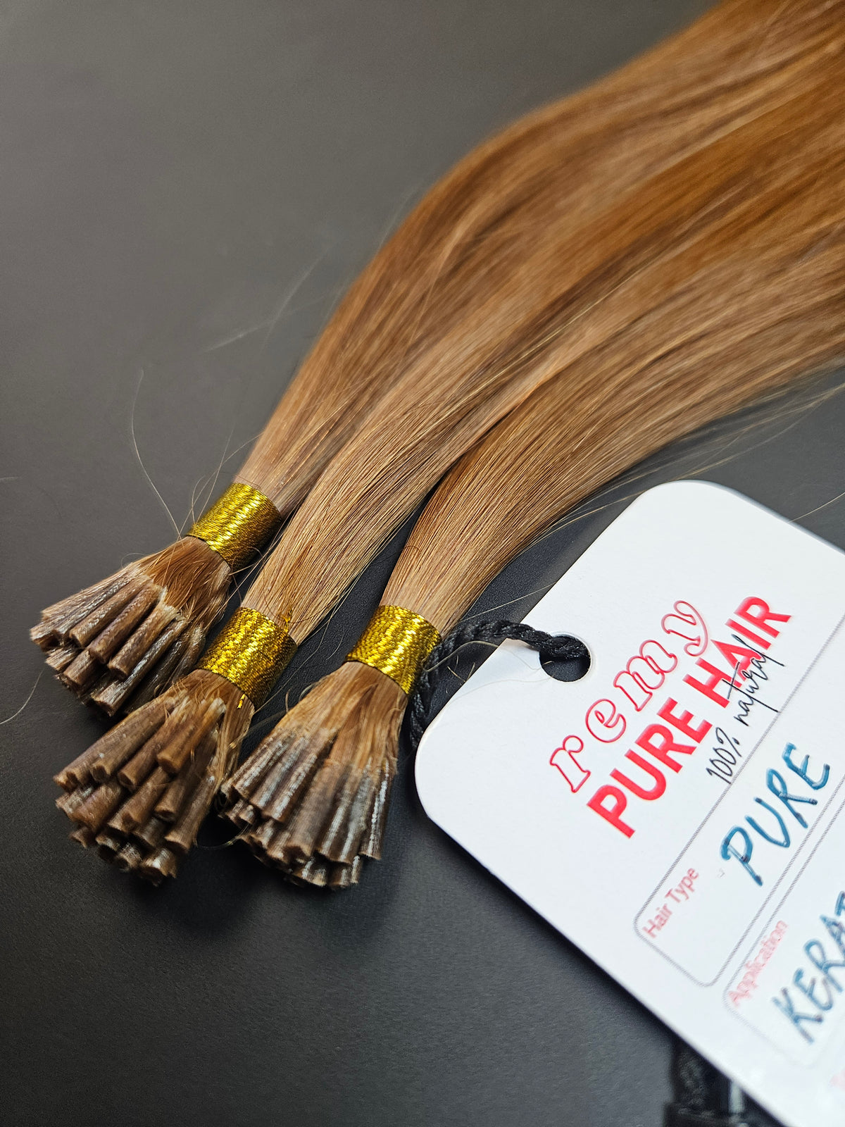 Keratin light chestnut brown I-Tip Extensions