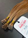 22 inch Keratin I tips - #8 Light Chestnut Brown - Total 90 strands