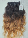 Clip-on Hair Extension SET - 20 inch Ombre color #1B and color #14