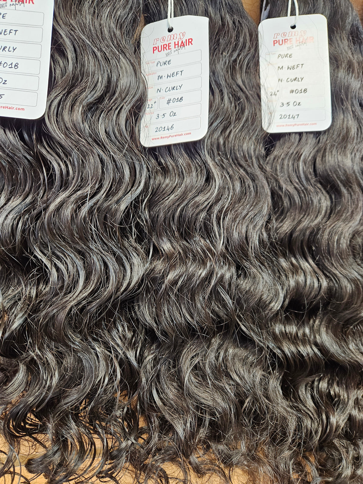 Pure Curly Human Hair Weft Bundles