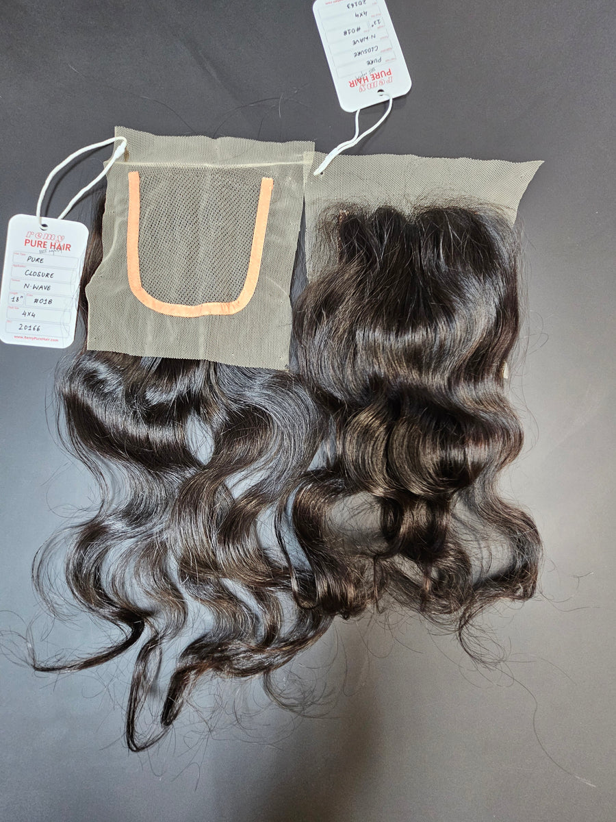 4x4 Wavy Lace Closure – 100% Human Hair