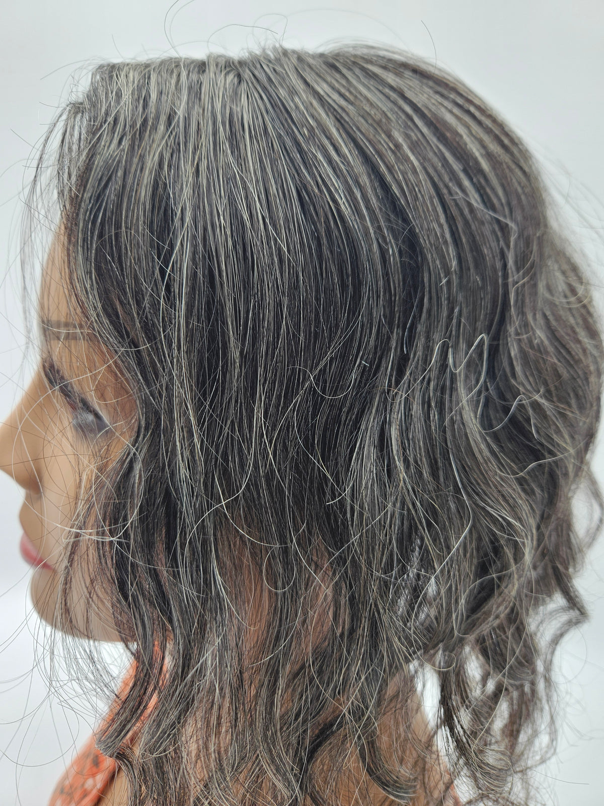 Gray Hair Topper | 14" Remy Human Hair