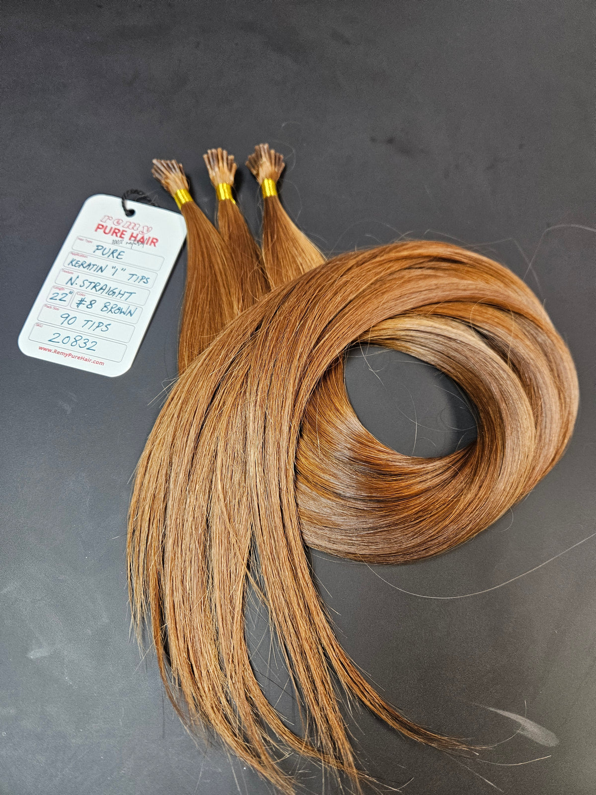 Keratin light chestnut brown I-Tip Extensions