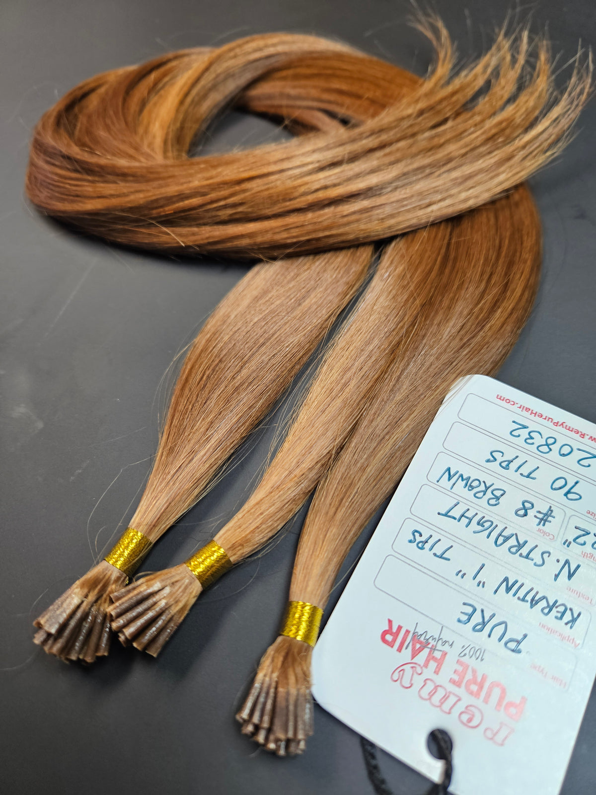 Keratin light chestnut brown I-Tip Extensions