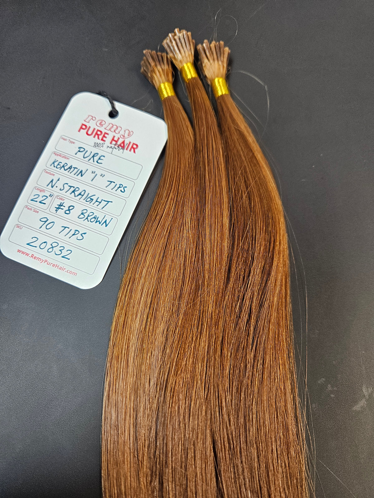 Keratin light chestnut brown I-Tip Extensions