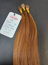 22 inch Keratin I tips - #8 Light Chestnut Brown - Total 90 strands