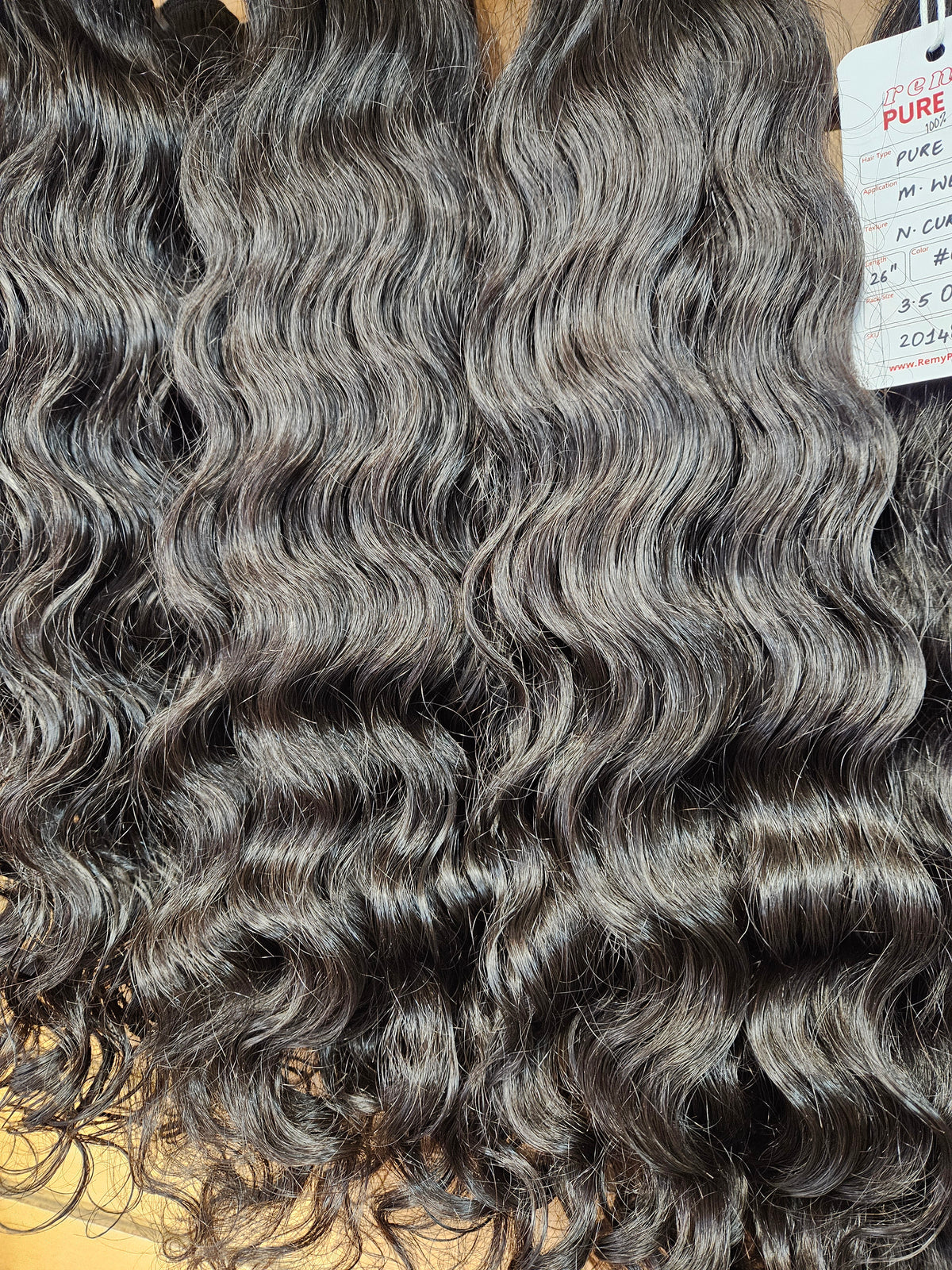 Pure Curly Human Hair Weft Bundles