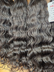Pure Curly Human Hair Weft Bundles