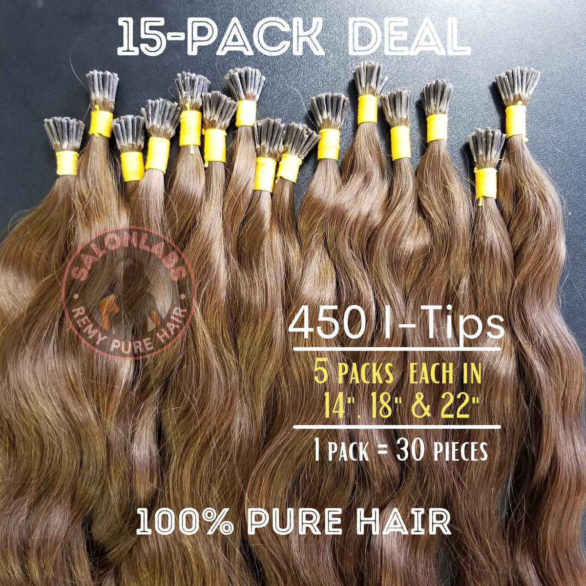 Light Brown I-Tip Hair Extensions