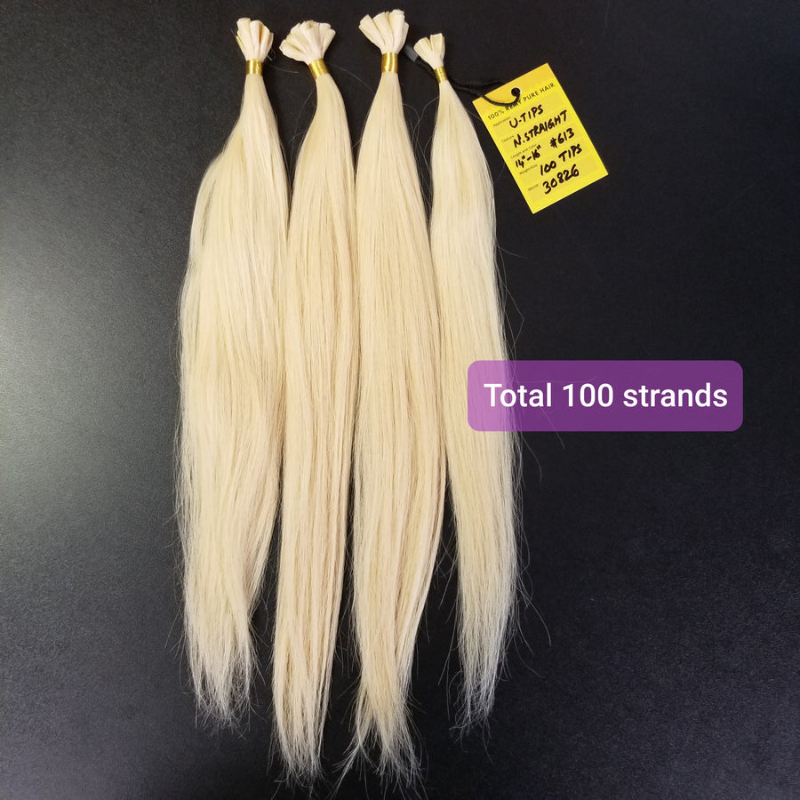 613 Platinum Blonde U-Tip Extensions