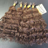 Natural Curly 14" U Tip Keratin Hair Extensions - Medium Brown #4 - Total 150 strands