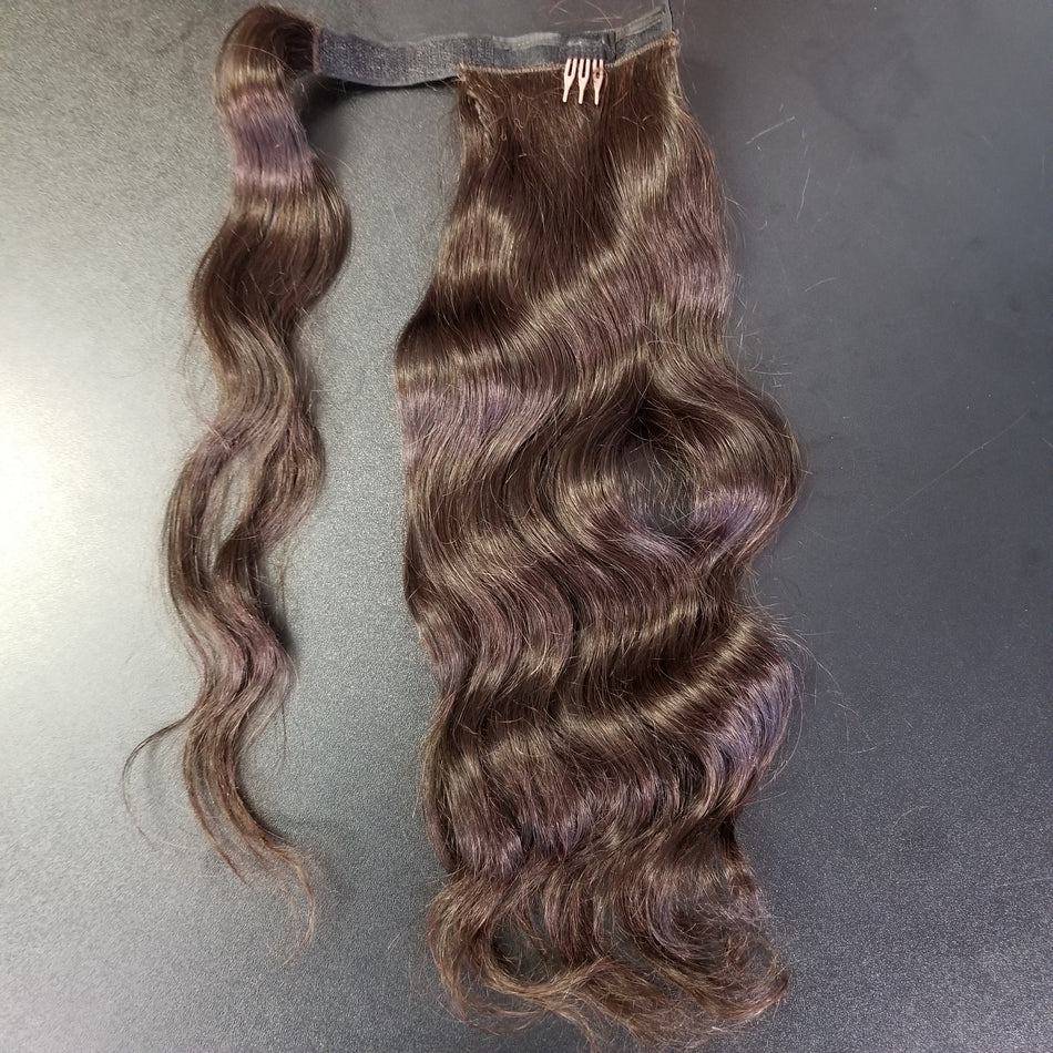 20 Inch 002 Brown Ponytail Extensions