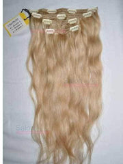 4 Piece CLIP-IN Set - Remy Pure Natural Wavy 20 Golden Blonde #18