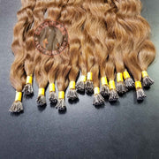 Light Brown I-Tip Hair Extensions