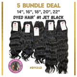 5 Bundle Package - 14+16+18+20+22 - DYED Jet Black - Deal - DY212
