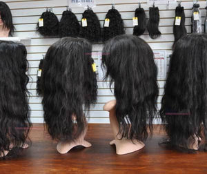 Full Lace Wigs - Remy Pure Natural Wavy Natural Black #01B