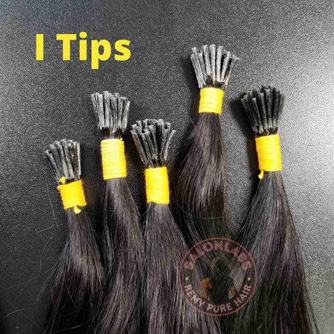 22 Inch I tips 01B Natural Black - Total 150 strands